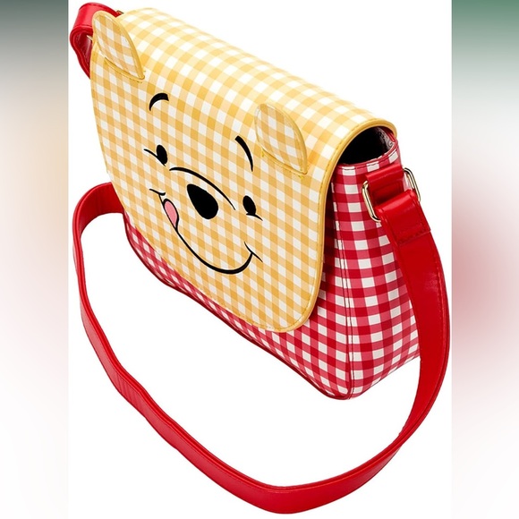 Loungefly Winnie The Pooh Gingham Crossbody Purse NWT Adjustable Strap Picnic - Picture 13 of 15